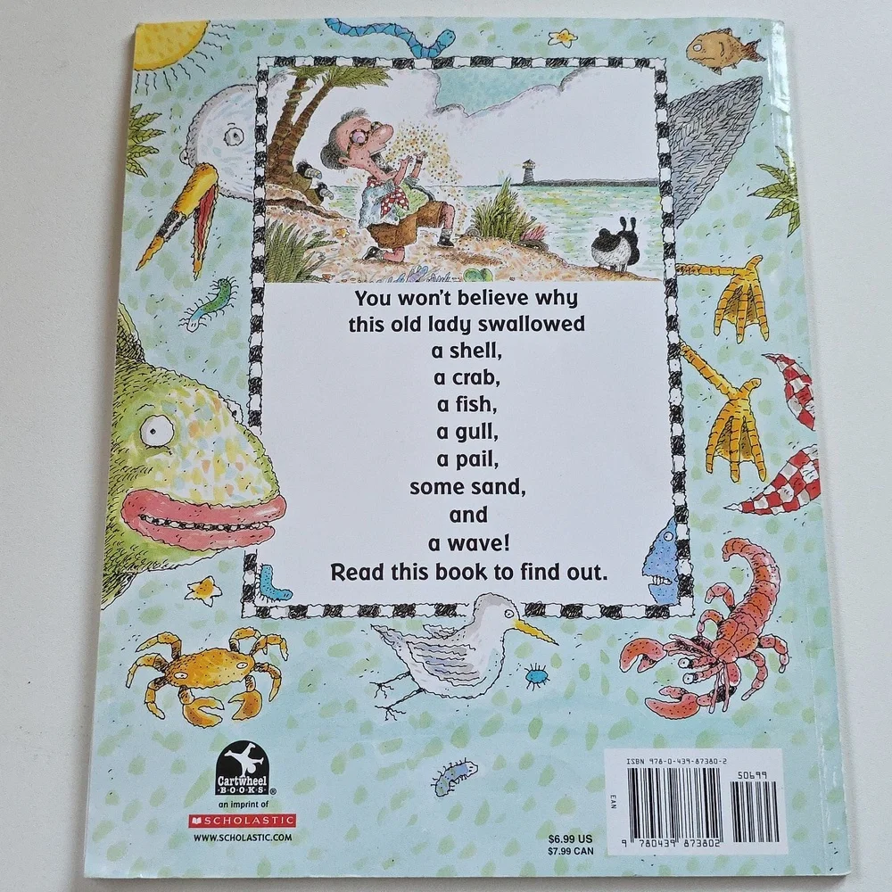 Children's Book Set - I Know an Old Lady - Pirate, Pie, Shell, And Vintage